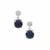 Bharat Sapphire Earrings with White Zircon in Sterling Silver 7.20cts