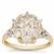 Wobito Snowflake Cut  Crystal Quartz Ring with White Zircon in 9K Gold 4.35cts