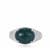 Olmec Jadeite Ring with White Topaz in Sterling Silver 5.06cts