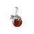 'The Frog Prince' Baltic Cognac Amber Sterling Silver Frog Prince Pendant (13mm)