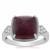 Sugarloaf Bharat Ruby Ring with White Zircon in Sterling Silver 9.65cts