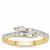 White Topaz Ring  in Gold Plated Sterling Silver 0.65ct