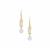 Khotan Mutton Fat Jade and Kaori Cultured Pearl Earrings with White Topaz in Gold Flash Sterling Silver