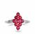 Montepuez Ruby & White Zircon Sterling Silver Ring ATGW 1.41cts
