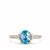 Ratanakiri Blue Zircon Ring with White Zircon in 9K Gold 2.10cts
