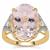 Minas Gerais Kunzite Ring with White Zircon in 9K Gold 11.70cts
