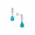 Sleeping Beauty Turquoise Earrings with White Zircon in Sterling Silver 1.65cts