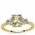 'Poltimore' Csarite® Ring with Ratanakiri Zircon in 9K Gold 1cts