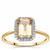 Peach Morganite Ring with White Zircon in 9K Gold 1.50cts