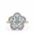Santa Maria Double Blue Aquamarine & White Zircon 9K Gold Ring ATGW 1.75cts