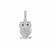 Blue, White Diamond Owl Pendant in Sterling Silver 0.34ct
