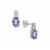 Tanzanite Earrings with White Zircon in Sterling Silver 1.20cts