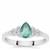Zambian Emerald Ring with White Zircon in Sterling Silver 0.65ct