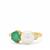 Sakota Emerald, White Zircon Ring with Kaori Cultured Pearl in Gold Plated Sterling Silver (8mm)