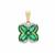 Zambian Emerald Pendant with White Zircon in 9K Gold 2cts