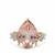 Teófilo Blush Pink Topaz & White Zircon 9K Gold Ring ATGW 10cts