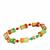 Watermelon Agate Stretchable Bracelet in Gold Tone Sterling Silver 55cts