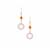 Type A Burmese White and Red Jadeite Earrings in Gold Tone Sterling Silver 18.90cts