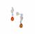Loliondo Orange Kyanite Earrings with White Zircon in Sterling Silver 1.20cts