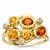 Spessartite Garnet Ring with White Zircon in 9K Gold 1.65cts