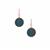 Malachite Earrings in Rose Gold Tone Sterling Silver 6cts