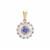 AA Tanzanite Pendant with White Zircon in 9K Gold 1.65cts