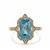 Blue Zircon Ring with Diamonds in 18K Gold 5.15cts
