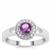 Rose Du Maroc Amethyst Ring with White Zircon in Sterling Silver 0.65ct