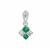 Panjshir Emerald Pendant with White Zircon in 9K White Gold 0.50ct