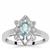 Ratanakiri Blue Zircon Ring with White Zircon in Sterling Silver 0.85ct