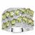 Red Dragon Peridot Ring with White Zircon in Sterling Silver 3.70cts