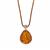 Baltic Cognac Amber (35x44mm) Necklace in Sterling Silver