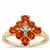 Songea Red Sapphire Ring with White Zircon in 9K Gold 1.60cts