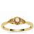 Champagne Diamonds Ring in 9K Gold 0.39ct