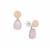 Naturally Papaya Cultured Pearl  Earrings with Morganite in Sterling Silver (7mm)