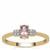 Imperial Pink Topaz Ring with White Zircon in 9K Gold 0.45ct