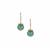 Olmec Jadeite Earrings with White Zircon in Rose Gold Midas 15.75cts