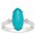 Fox Turquoise Ring with White Zircon in Sterling Silver 2.40cts