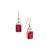 Malagasy Ruby Earrings with White Zircon in 9K Gold 9.80cts