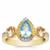 Santa Maria Aquamarine, Morganite Ring with White Zircon in 9K Gold 1.30cts
