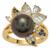 Tahitian Cultured Pearl Ring with Multi Gemstone in Gold Plated Sterling Silver (10mm)