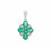 Zambian Emerald Pendant with Diamond in 9K White Gold 1.80cts