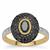 Black Diamond Ring with White Diamond in 9K Gold 1.05cts
