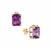 Moroccan Amethyst Earrings with White Zircon in 9K Gold 4.35cts