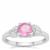 Ilakaka Hot Pink Sapphire Ring with White Zircon in Sterling Silver 1.14cts (F)