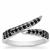 Black Spinel Ring in Platinum Plated Sterling Silver 0.45ct