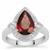Umbalite Garnet Ring with White Zircon in Sterling Silver 4cts
