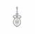 South Sea Cultured Pearl Pendant with White Zircon in Sterling Silver (9mm)