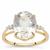Ice Kunzite Ring with White Zircon in 9K Gold 5.35cts