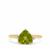 Changbai Peridot Ring with White Zircon in 9K Gold 2cts